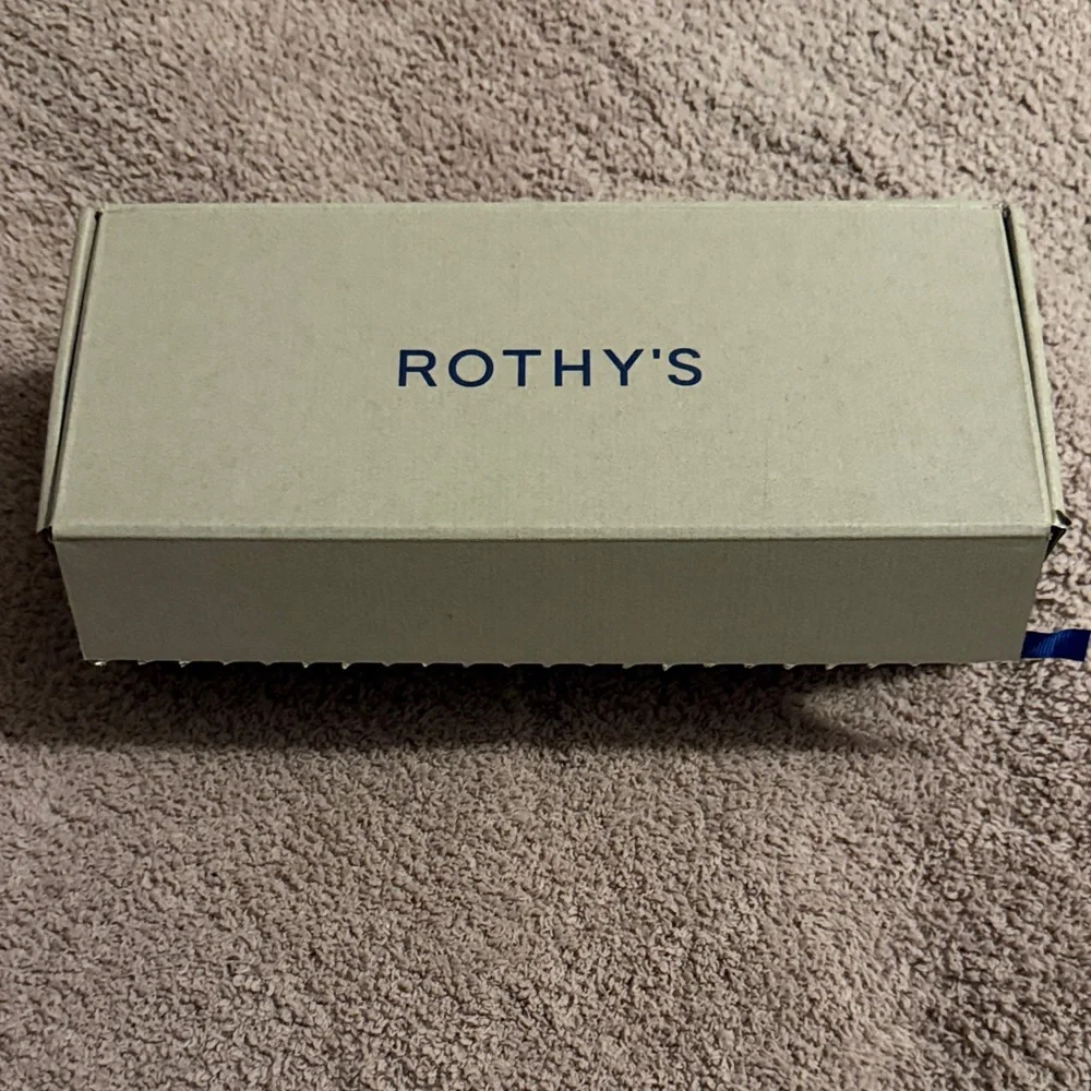 Rothy’s The Point II Stylish Tan Flats with Blue Accents - Picture 5 of 5